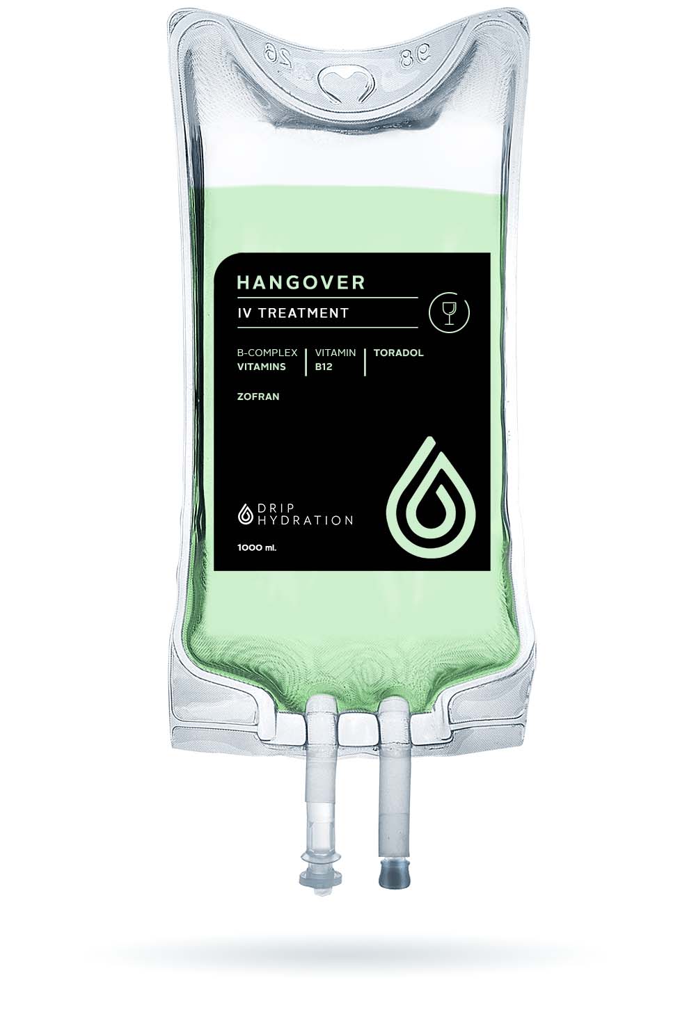 Drip Hydration's hangover iv treatment bag - graphic.