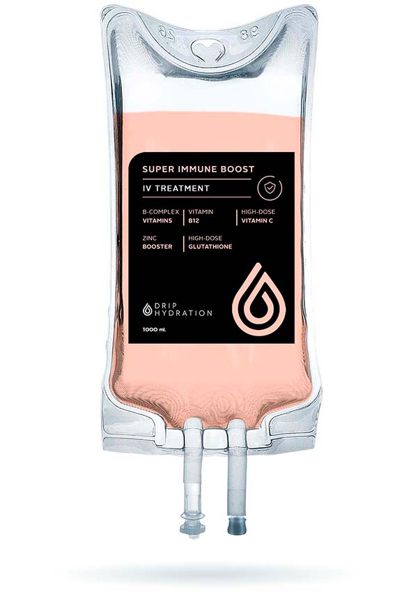 An IV bag of sper immune boost liquid