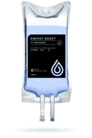 energy improving vitamin boost cocktail in iv bag